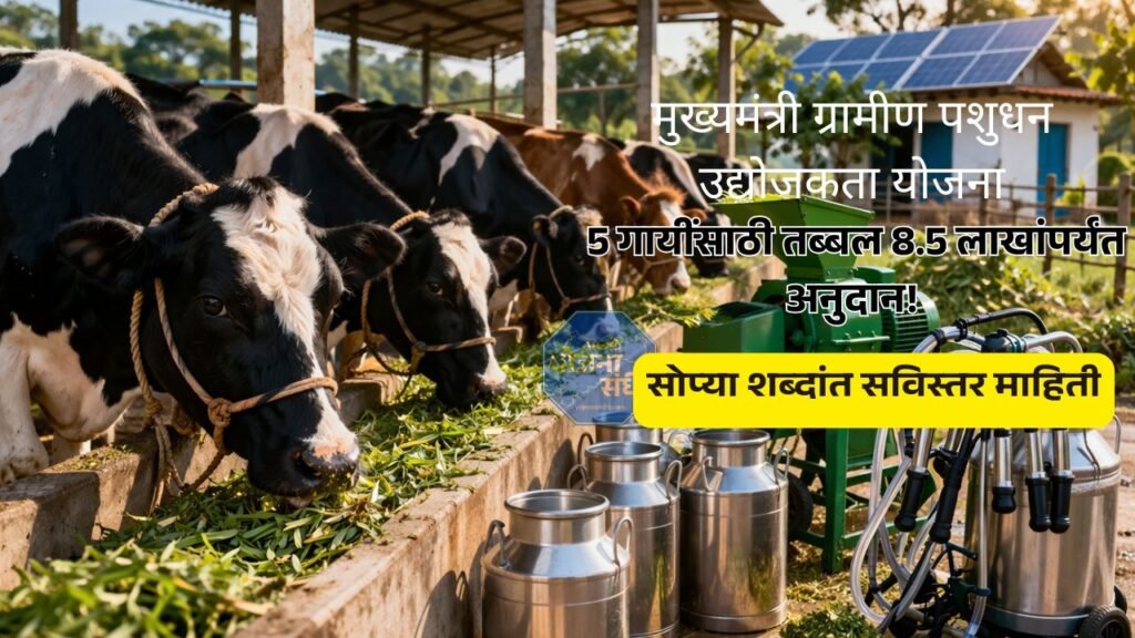 ग्रामीण भागातील शेतकऱ्यांसाठी सरकारकडून एक मोठी आणि फायदेशीर योजना सुरू करण्यात आली आहे — “मुख्यमंत्री ग्रामीण पशुधन उद्योजकता योजना”. या योजनेअंतर्गत शेतकऱ्यांना गाय किंवा म्हैस पालनासाठी मोठ्या प्रमाणात आर्थिक मदत दिली जाते.